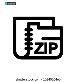 zip file icon isolated sign symbol vector illustration - high quality black style vector icons
