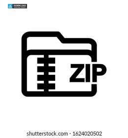 zip file icon isolated sign symbol vector illustration - high quality black style vector icons
