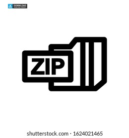 zip file icon isolated sign symbol vector illustration - high quality black style vector icons
