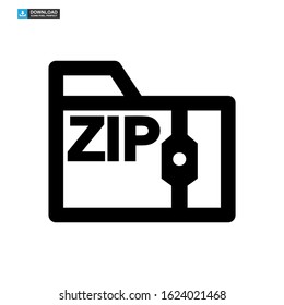 zip file icon isolated sign symbol vector illustration - high quality black style vector icons
