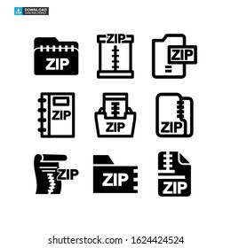 zip file icon isolated sign symbol vector illustration - Collection of high quality black style vector icons