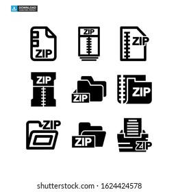 zip file icon isolated sign symbol vector illustration - Collection of high quality black style vector icons