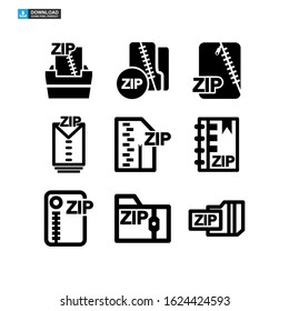 zip file icon isolated sign symbol vector illustration - Collection of high quality black style vector icons
