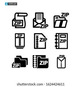 zip file icon isolated sign symbol vector illustration - Collection of high quality black style vector icons
