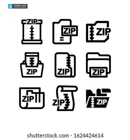 zip file icon isolated sign symbol vector illustration - Collection of high quality black style vector icons