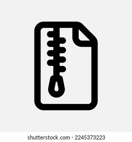 Icono de archivo Zip en estilo de línea, uso para presentación de aplicación móvil del sitio web