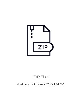 ZIP File icon. Outline style icon design isolated on white background