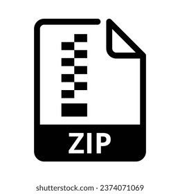 ZIP File Icon. Vector File Format. ZIP File Extension Modern Flat Design