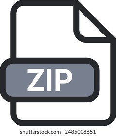 Icono de archivo ZIP Vector. símbolo, signo