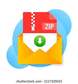 Zip file. Icon for web background design. Email sign. Technology vector illustration. Technology background