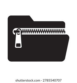 zip file icon with zipper design high quality