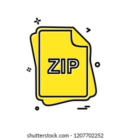 ZIP file type icon design vector