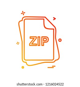 ZIP file type icon design vector