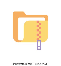 Zip File Vector Flat Icon. Illustration Style EPS 10.