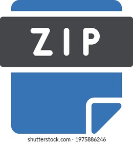 zip file vector glyph colour icon