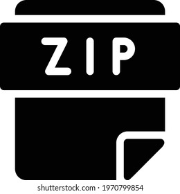 zip file vector glyph flat icon
