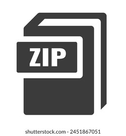 Zip file vector icon on white background