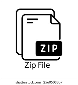 Zip File Vector icon stock illustration