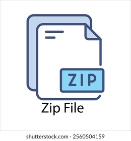 Zip File Vector icon stock illustration
