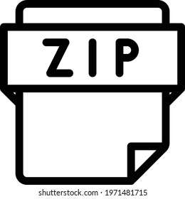 zip file vector thin line icon