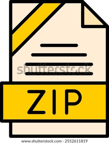 ZIP Filled Style Icon Design