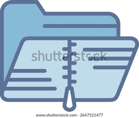 Zip Folder Filled Blue Tone Icon