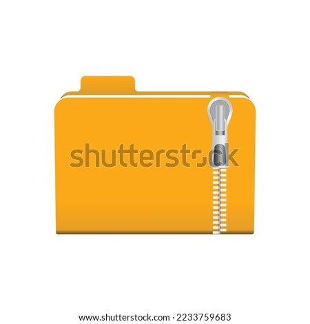 Zip folder icon. Compressed files. vector illustration.