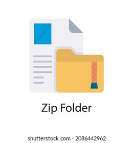 Zip Folder vector Flat Icon Design illustration. Web And Mobile Application Symbol on White background EPS 10 File