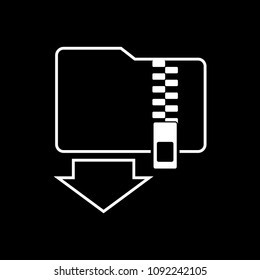 Zip folder vector icon