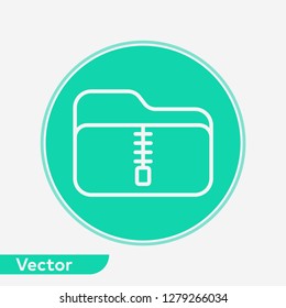 Zip folder vector icon sign symbol