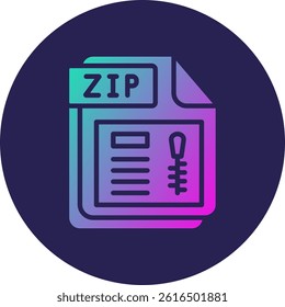 ZIP Glyph Circle Gradient Icon