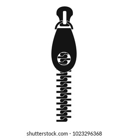 Zip with hole icon. Simple illustration of zip with hole vector icon for web