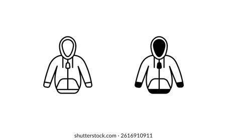 Zip Hoody icon design with white background stock illustration