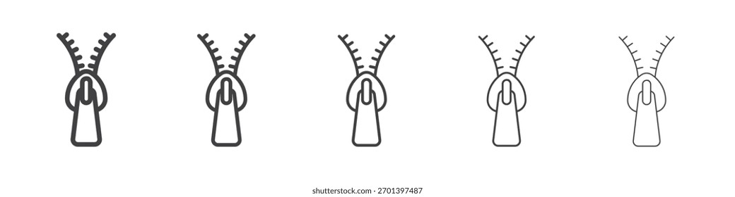 Diseño del icono de la cremallera, logotipo, App, interfaz de usuario. Ilustración vectorial, EPS
