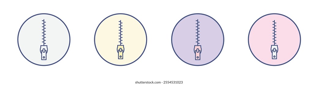 Zip icon Thin line flat illustration