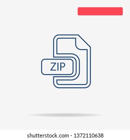 Zip icon. Vector concept illustration for design.