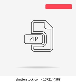 Zip icon. Vector concept illustration for design.