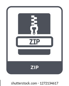 zip icon vector on white background, zip trendy filled icons from File type collection, zip simple element illustration
