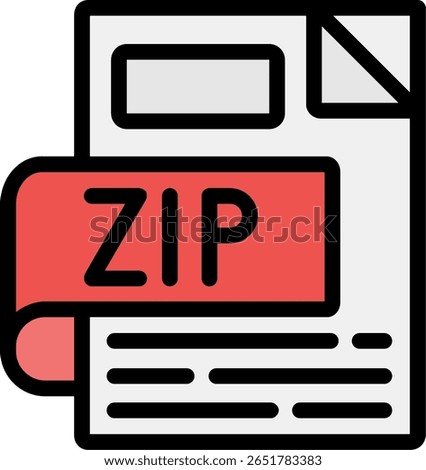 ZIP Line Filled Icon Design