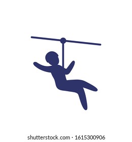 Zip Line Icon On White