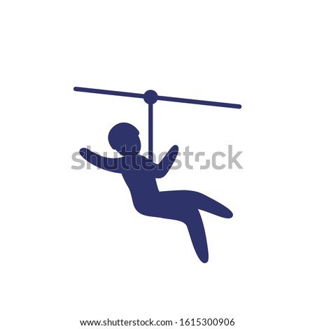 zip line icon on white