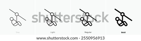 zip line icon. Thin, Light Regular And Bold style design isolated on white background