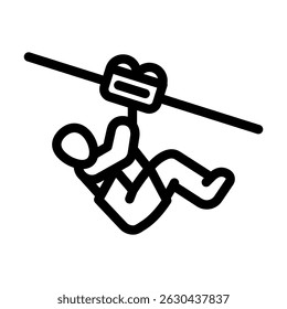 zip forro verão gastar tempo ícone da linha vetor. zip forro verão gastar tempo sinal. isolado contorno símbolo ilustração preta