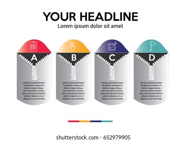 Zip lock bag Shape infographic elements