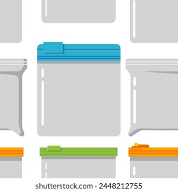 Zip lock bags vector cartoon seamless pattern. - Powered by Shutterstock - Get 15% off with code: PIKWIZARD15