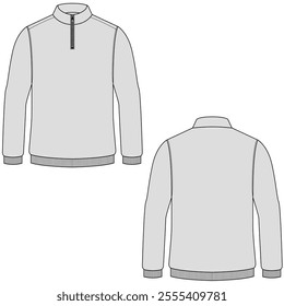 Zip neck sweater mockup design.