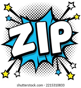 zip Pop art comic speech bubbles book sound effects