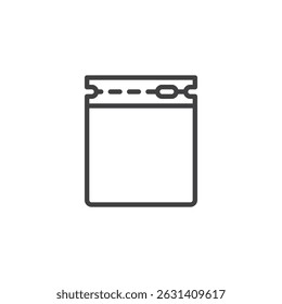 Zip Pouch line icon. linear style sign for mobile concept and web design. Travel zipper pouch outline vector icon. Symbol, logo illustration. Vector graphics