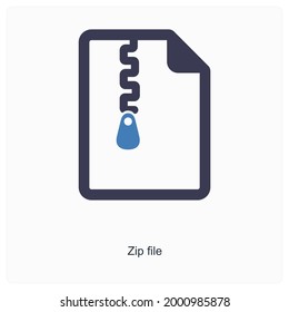 Zip or RAR File Icon Concept