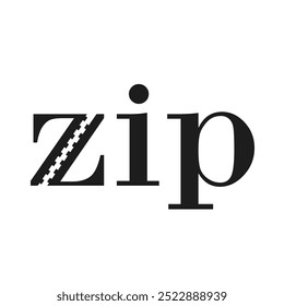 Plantilla de diseño de logotipo de seguridad de cremallera. Concepto del logotipo de la cremallera aislado en fondo blanco